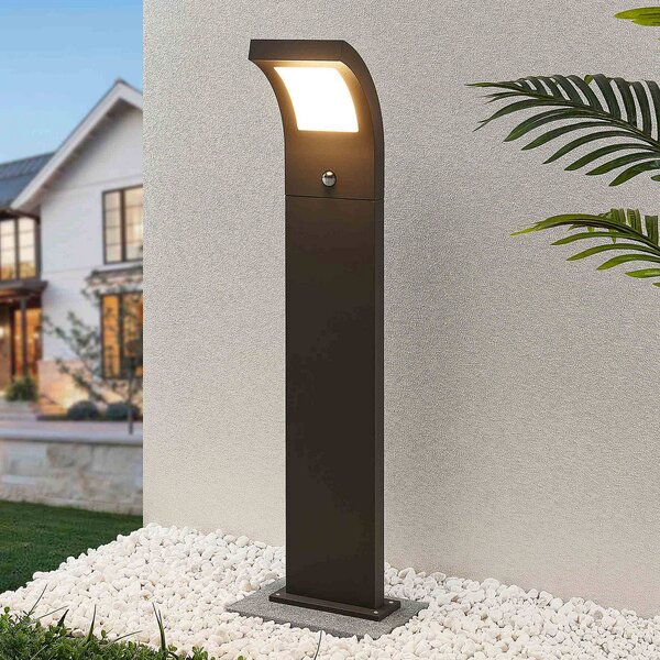 Arcchio lampione a LED Advik, 100 cm, antracite, sensore, IP54 Advik, Nero, Alluminio, Moderno