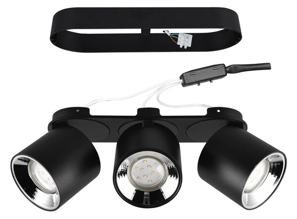 Trio Lighting Guyana faretto da soffitto GU10 3 luci nero