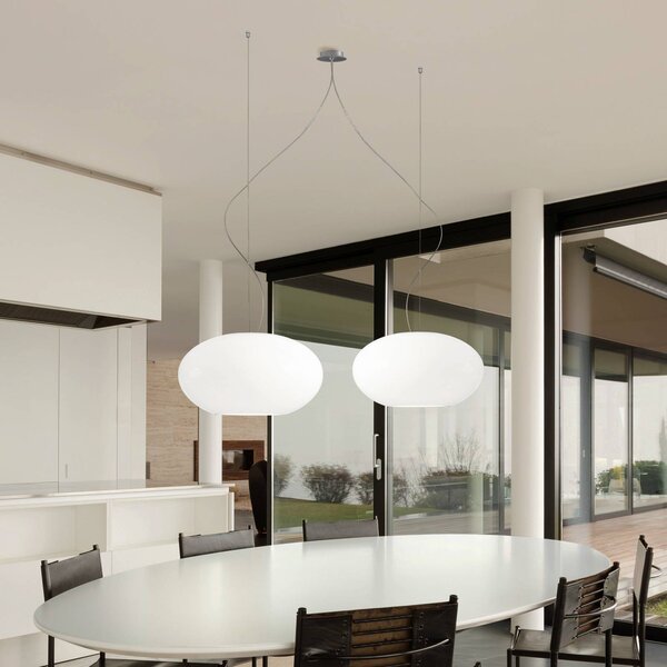 Casablanca Lampada a sospensione in vetro AIH, dimmerabile, Bianco / Opale, Soggiorno / Sala da pranzo, Vetro, Design, Lampada a sospensione