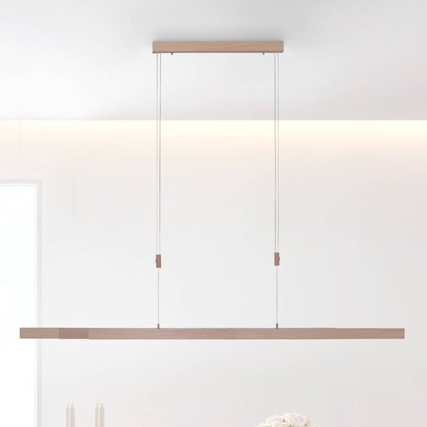 Paul Neuhaus Lampada a sospensione Adriana, dimmerabile, Legno chiaro, Soggiorno / Sala da pranzo, Metallo, Moderno, Lampada a sospensione