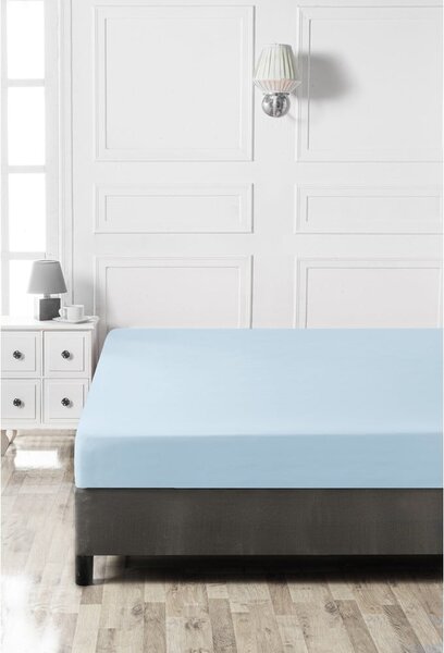 Lenzuolo con angoli azzurro in cotone 140x200 cm – Mijolnir