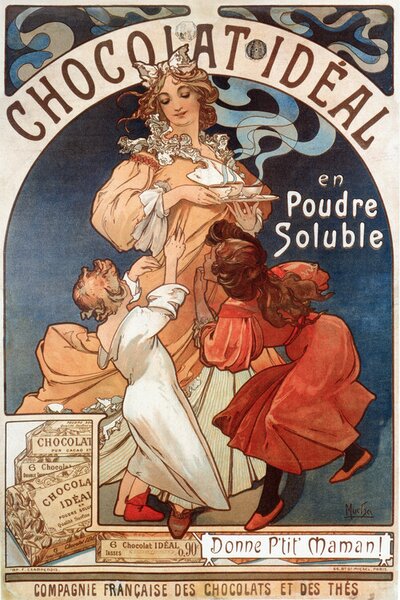 Riproduzione Chocolate Ideal, Alfons Mucha