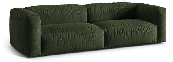 Divano componibile verde con rivestimento in velluto 240 cm Martina – Micadoni