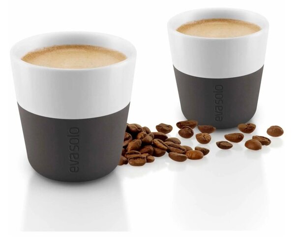 Eva Solo Bicchiere da Caffè Espresso 2pz Black 80ml Porcellana Guaina Silicone