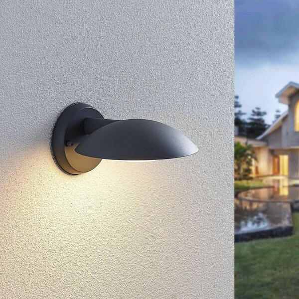 Lindby Applique LED da esterni Maive in grigio scuro