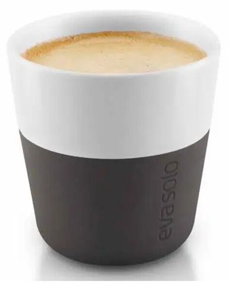 Eva Solo Bicchiere da Caffè Espresso 2pz Black 80ml Porcellana Guaina Silicone