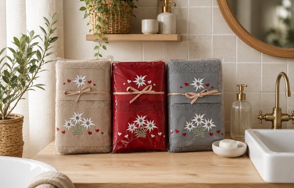 Set regalo di 2 pz asciugamani in spugna MIGDU31 40x60 cm + 50x100 cm