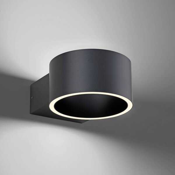 PURE Applique da parete a LED Clipse, dimmerabile, Alluminio / Grigio / Zincato, Soggiorno / Sala da pranzo, Alluminio, Moderno, Applique a LED