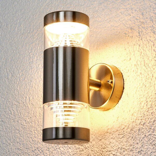 Applique da esterni a LED LANEA Lindby, Alluminio / Grigio / Zincato, Acciaio Inox, Moderno, Applique LED da esterni