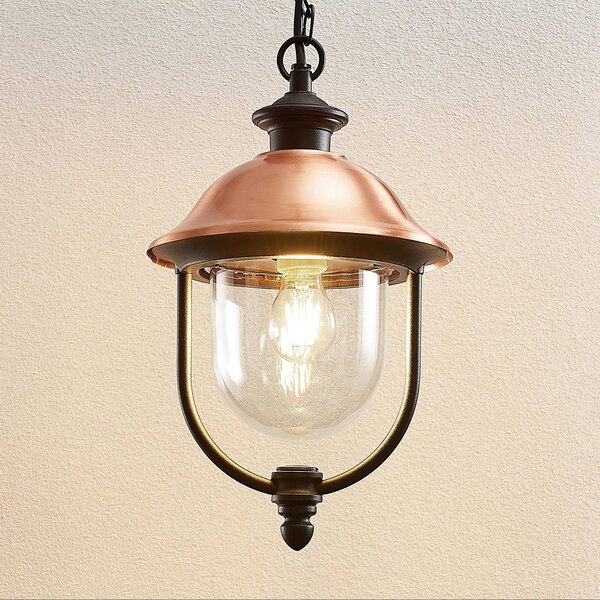 Lampada a sospensione da esterno Lindby Clint, metallo, resistente all'acqua di Clint Lindby, dimmerabile, Rame, Alluminio, Vintage