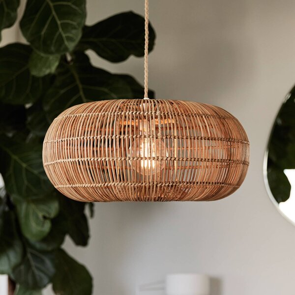 PR Home Lampada a sospensione Zuri, dimmerabile, Legno chiaro, Soggiorno / Sala da pranzo, Lampada a sospensione