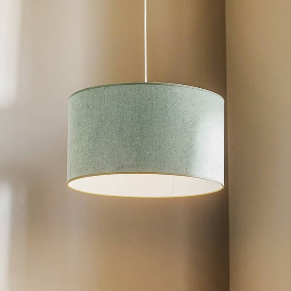 Lampada a sospensione Pastell Roller Duolla, dimmerabile, Verde, Soggiorno / Sala da pranzo, Tessuto / Stoffa / Seta, Lampada a sospensione
