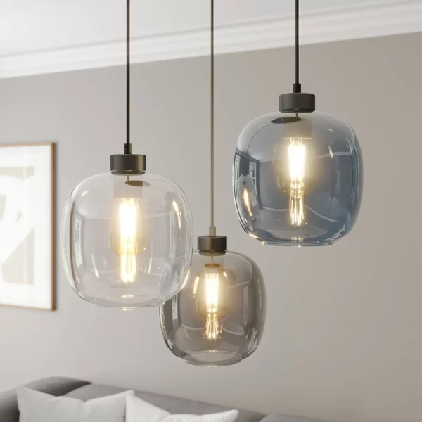 Lampada a sospensione in vetro Elio TK Lighting, dimmerabile, Chiaro / Trasparente, Soggiorno / Sala da pranzo, Vetro, Moderno, Lampada a sospensione