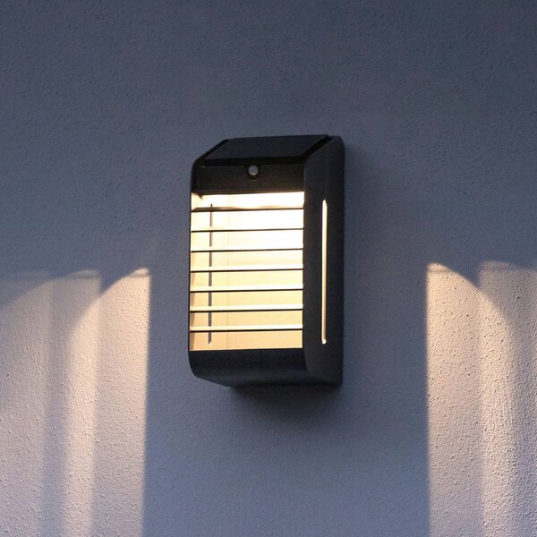 Les Jardins Applique LED solare Corner con sensore, grigio