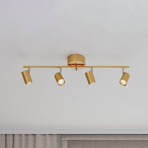 By Rydéns Correct spot soffitto 4 luci oro satin Correct, dimmerabile, Ottone / Oro, Soggiorno / Sala da pranzo, Metallo, Moderno, Faretto alogeno