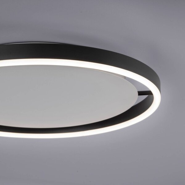JUST LIGHT. GmbH Plafoniera a LED Ritus, dimmerabile, Nero, Soggiorno / Sala da pranzo, Alluminio, Moderno, Plafoniera LED