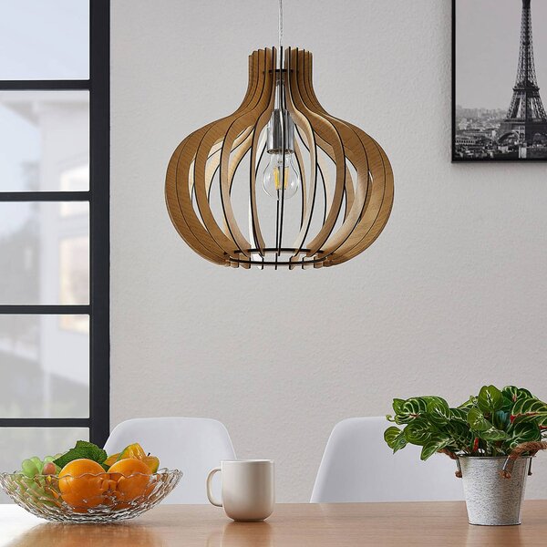 Lampada a sospensione Sina Lindby, dimmerabile, Legno chiaro, Soggiorno / Sala da pranzo, Legno, Scandinavo, Lampada a sospensione