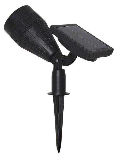 STAR TRADING Lampada LED solare Powerspot, apertura regolabile Powerspot, Nero, Plastica, Lampade solari