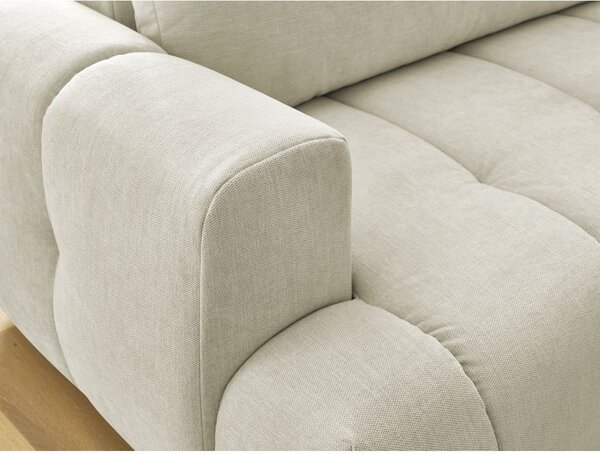 Divano angolare beige allungabile e con contenitore (penisola a destra/a L) Fuji – Bobochic Paris