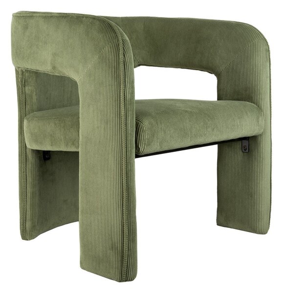 Poltrona in velluto a coste verde Vigor - Leitmotiv