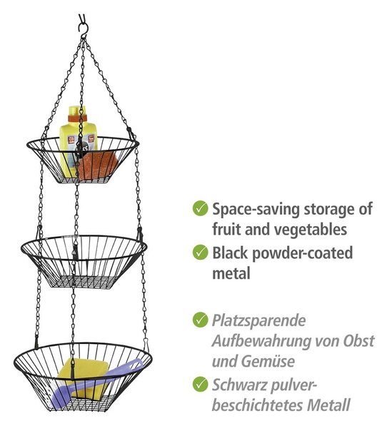 Cesto di frutta sospeso in metallo Trio - Wenko