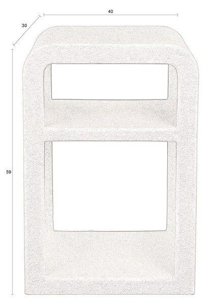 Comodino beige con ripiani Veda – Dutchbone