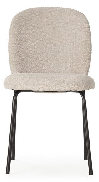 Sedie da pranzo in set nere/color crema 4 pz Daia – Marckeric