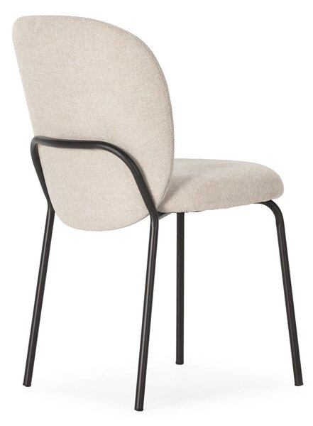 Sedie da pranzo in set nere/color crema 4 pz Daia – Marckeric