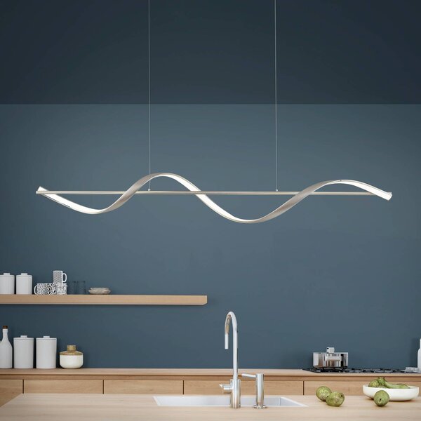 Q-Smart-Home Paul Neuhaus Q-Swing lampada sospens. LED, acciaio Q-Swing, dimmerabile, Alluminio / Grigio / Zincato, Soggiorno / Sala da pranzo, Alluminio, Moderno