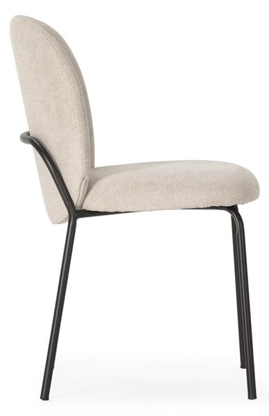 Sedie da pranzo in set nere/color crema 4 pz Daia – Marckeric