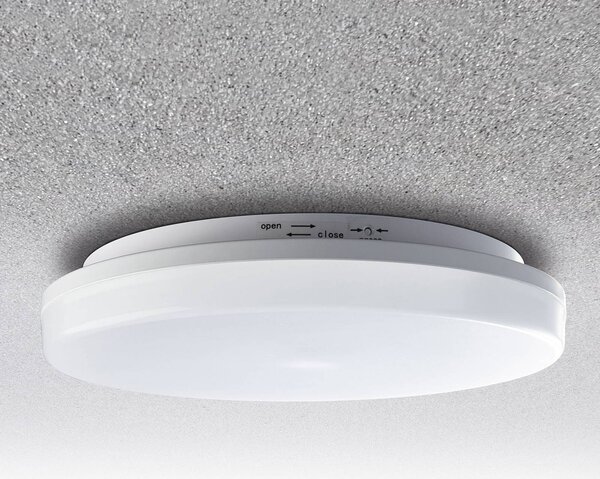 Heitronic Plafoniera LED Pronto, rotonda, sensore di movimento Pronto, Bianco / Opale, Plastica, Moderno, Plafoniere LED