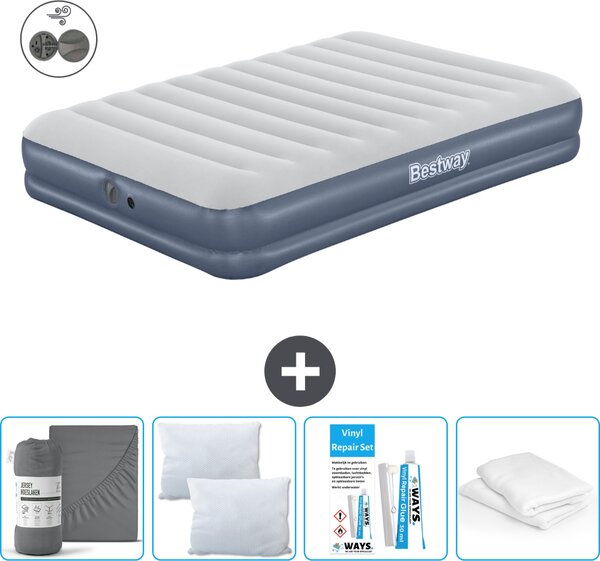 Materasso gonfiabile Bestway - 2 persone - 152 x 203 x 36 cm - Blu - Accessori inclusi