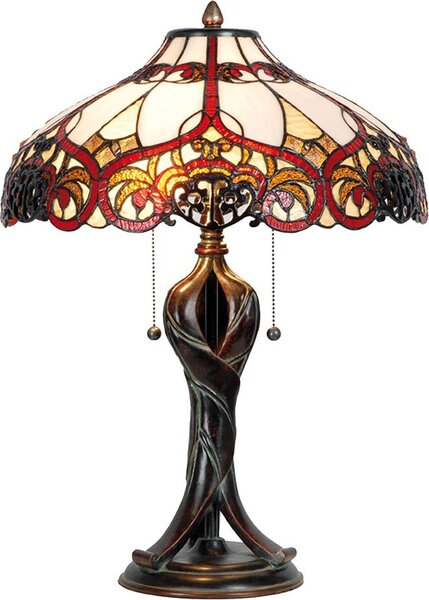 Lampada da tavolo Tiffany Clayre & Eef Ø 41x56 cm Vetro rosso beige