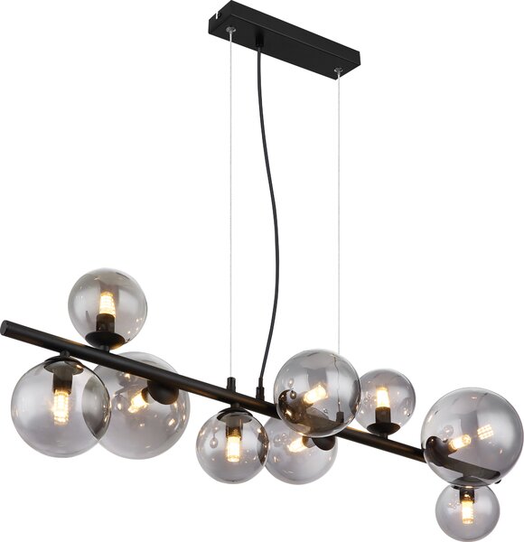 Globo Lighting lampada a sospensione in metallo nero opaco, 9x G9 LED