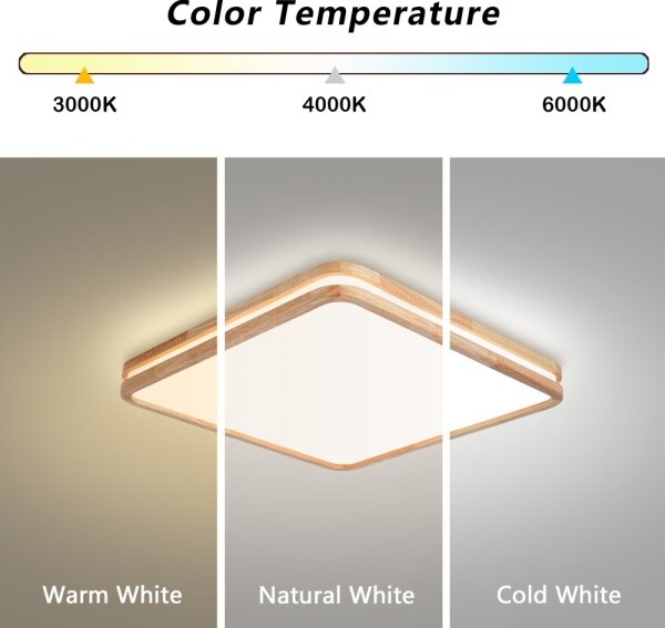 Brilagi - Plafoniera dimmerabile a LED MOLINA SQUARE LED/80W/230V rovere 60x60 cm + telecomando