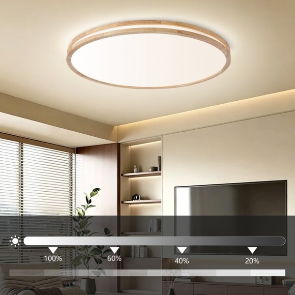 Brilagi - Lampada LED dimmerabile MOLINA LED/128W/230V 3000-6000K, rovere, diam. 100 cm, con telecomando