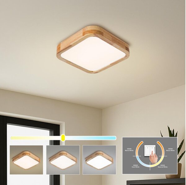Brilagi - Plafoniera LED WOODLINE SQUARE LED/32W/230V 3000/4000/6000K rovere 30x30