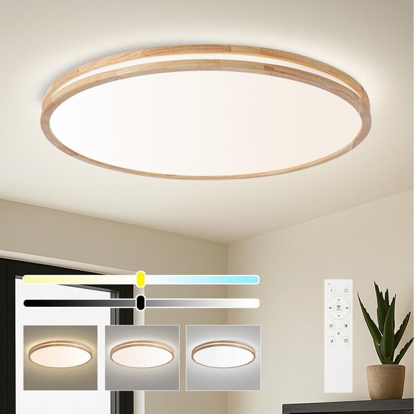 Brilagi - Lampada LED dimmerabile MOLINA LED/128W/230V 3000-6000K, rovere, diam. 100 cm, con telecomando