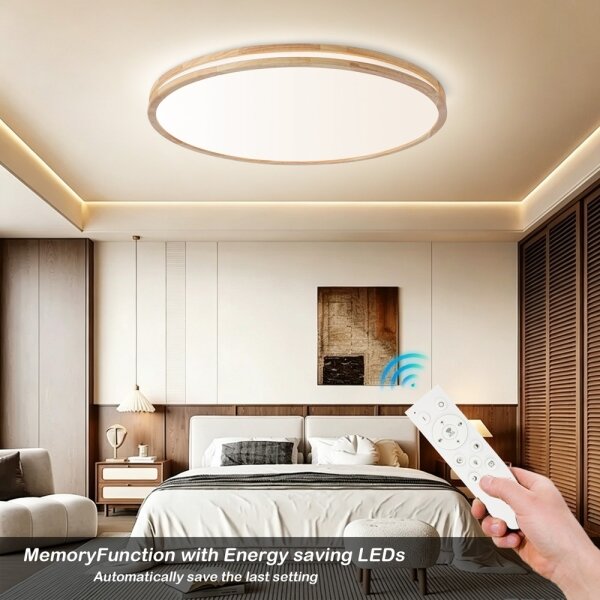 Brilagi - Lampada LED dimmerabile MOLINA LED/128W/230V 3000-6000K, rovere, diam. 100 cm, con telecomando