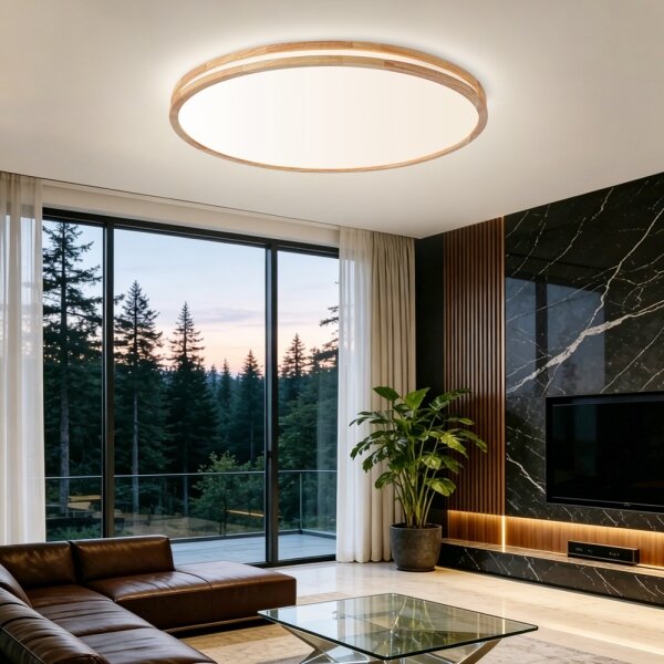 Brilagi - Lampada LED dimmerabile MOLINA LED/128W/230V 3000-6000K, rovere, diam. 100 cm, con telecomando