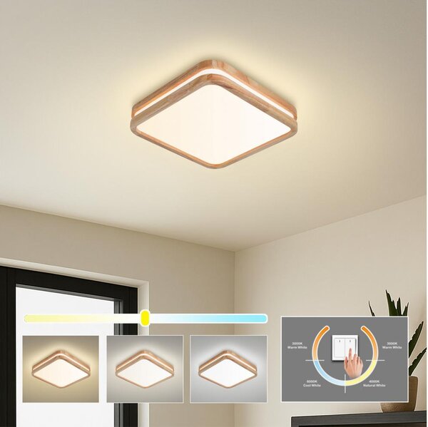 Brilagi - Plafoniera LED MOLINA SQUARE LED/32W/230V 3000/4000/6000K rovere 30x30 cm