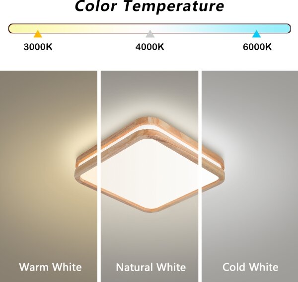 Brilagi - Plafoniera LED MOLINA SQUARE LED/32W/230V 3000/4000/6000K rovere 30x30 cm
