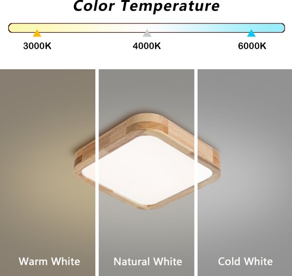 Brilagi - Plafoniera LED WOODLINE SQUARE LED/32W/230V 3000/4000/6000K rovere 30x30