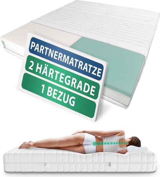 AM Qualitätsmatratzen | Materasso partner Premium a 7 zone 160x200 cm - H4 e H5 - materasso a molle insacchettate (1000 molle/2m²)