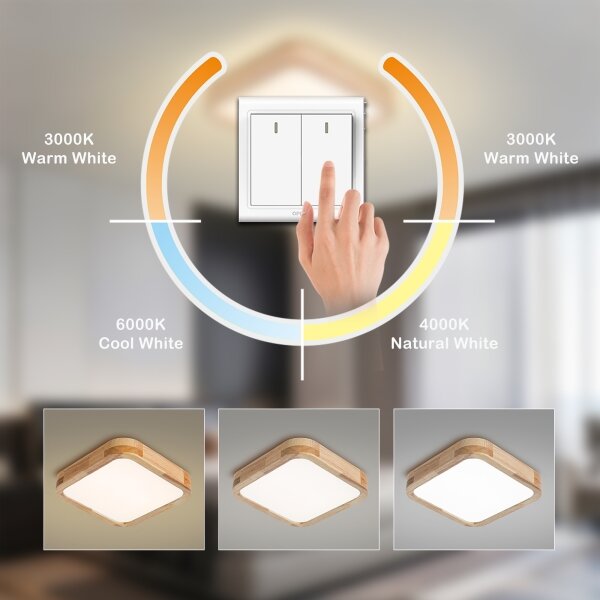 Brilagi - Plafoniera LED WOODLINE SQUARE LED/32W/230V 3000/4000/6000K rovere 30x30