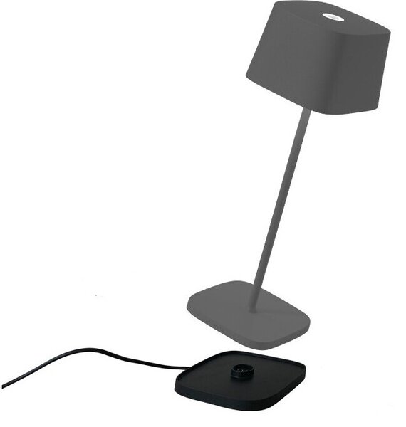 Lampada a led da tavolo Ofelia Pro Grigio Scuro ricaricabile e dimmerabile