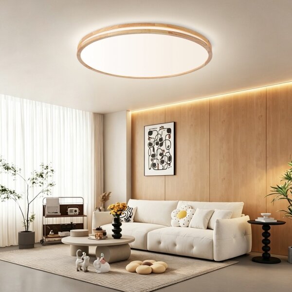 Brilagi - Lampada LED dimmerabile MOLINA LED/128W/230V 3000-6000K, rovere, diam. 100 cm, con telecomando