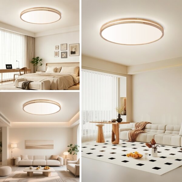 Brilagi - Lampada LED dimmerabile MOLINA LED/128W/230V 3000-6000K, rovere, diam. 100 cm, con telecomando