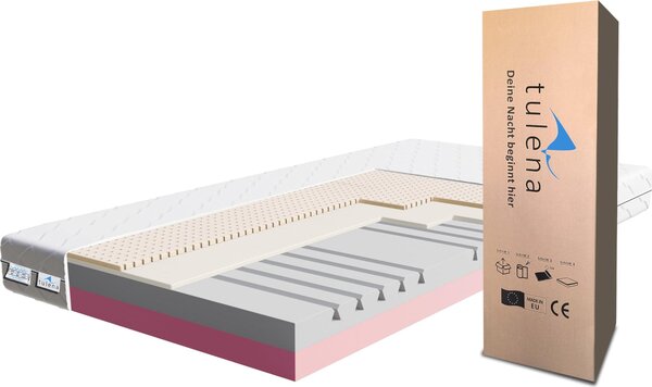 TULENA NOX materasso in schiuma 90x190 cm, double face H1+H2 Comfort Plus, altezza 18 cm, rivestimento antibatterico sfoderabile, confortevole e durevole