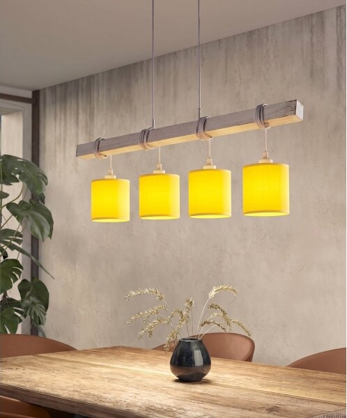 Brilagi - Lampadario LED a cavo NUBILA 4xE27/60W/230V grigio/giallo